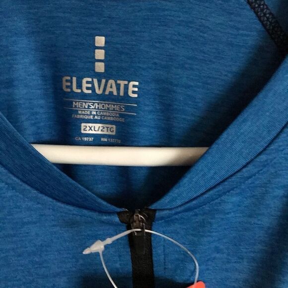 Elevate Mens size 2XL blue long sleeve golf fishing shirt with logo New - Picture 3 of 4